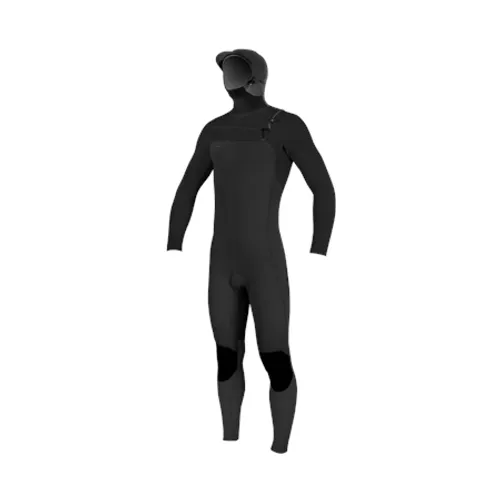 O'Neill Boys HyperFreak 5/4mm+ Hooded Chest Zip Wetsuit - Black