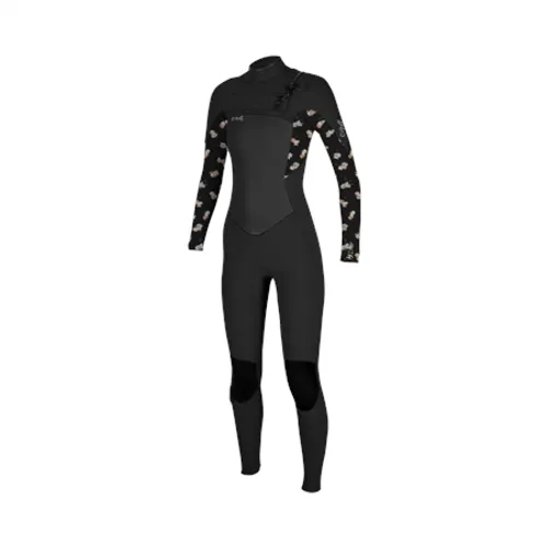 O'Neill Epic 5/4mm Chest Zip Wetsuit - Black & Cindy Daisy
