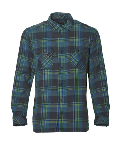 O'Neill Mens Violator Flannel Regular Fit Long Sleeve Shirt - Navy Cotton