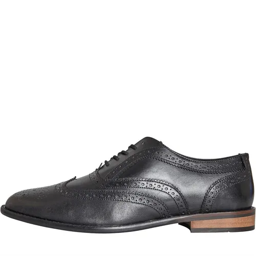 Onfire Mens Leather Brogue Shoes Black