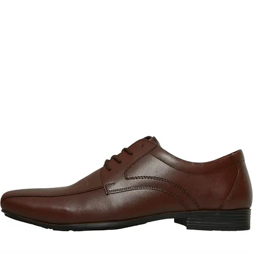 Onfire Mens Leather Tramline Lace Up Shoes Brown