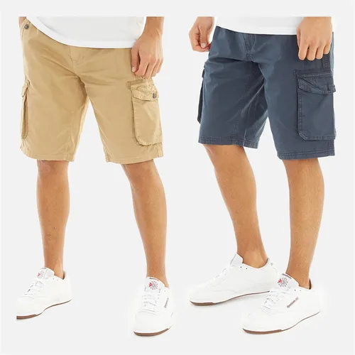 Onfire Mens Two Pack Combat Shorts Blue/Stone