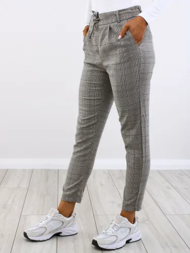 Only Black / Dark Grey Poptrash Checked Trousers