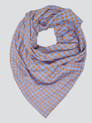 Only Blue Houndstooth / Exberance Sally Satin Mini Scarf