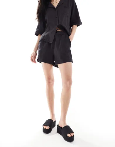 ONLY cheesecloth shorts co-ord in wash black