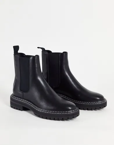 ONLY chelsea boot with contrast stitch in black