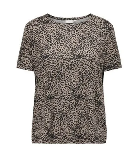ONLY Curves Brown Leopard Print Jersey Top New Look