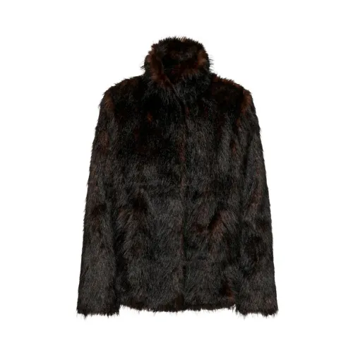 Only , Fur Jacket for Women ,Brown female, Sizes: