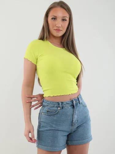 Only Green / Lime Punch Emma Rib Top