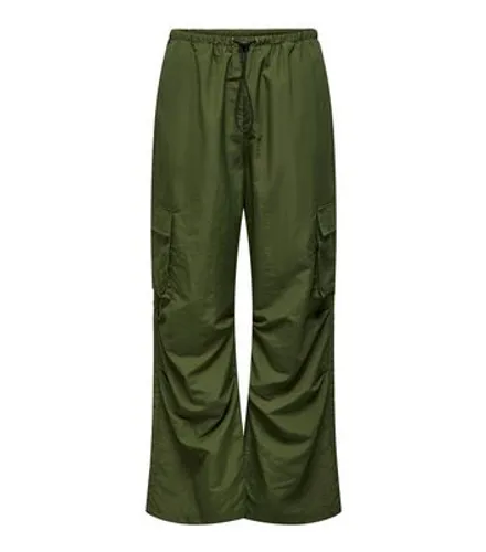 ONLY Khaki Cargo Wide Leg Trousers New Look