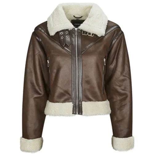 Only  ONLBETTY FAUX SUEDE BONDED AVIATOR OTW  women's Leather jacket in Brown