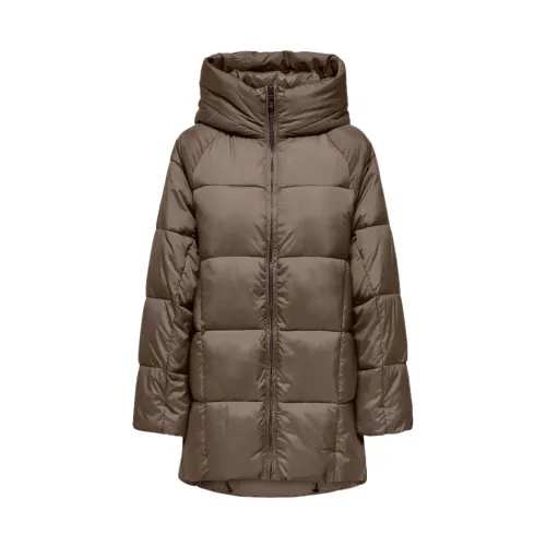 Only , Oversized Puffer Coat ,Brown female, Sizes: