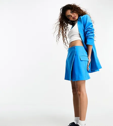 ONLY Petite exclusive wrap mini skirt co-ord in bright blue