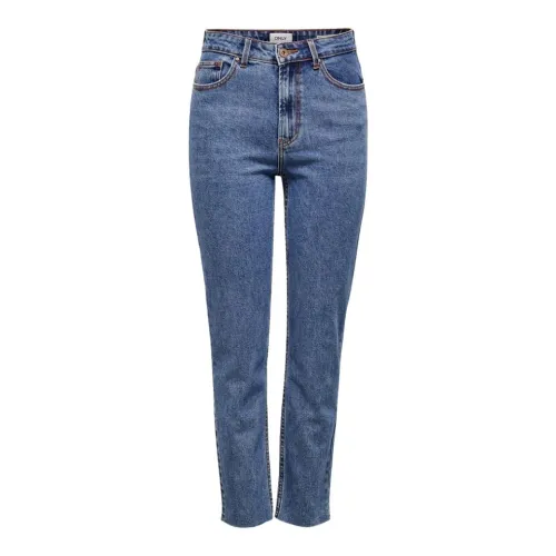 Only , Raw Denim High Waist Jeans ,Blue female, Sizes: