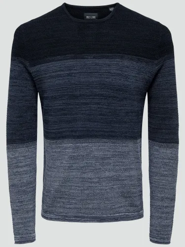 Only & Sons Blue / Dress Blues Knitted Pullover Crew Neck