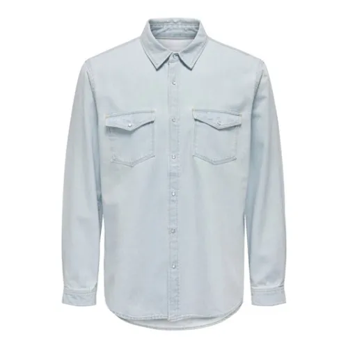Only & Sons , Denim Shirts ,Blue male, Sizes: