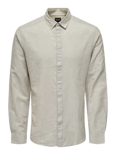 Only & Sons Men's Onscaiden Ls Solid Linen Shirt Noos