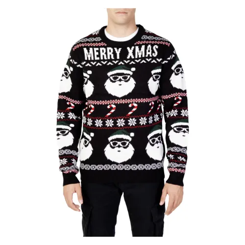 Only & Sons , Mens Santa Crew Knit Sweater ,Black male, Sizes: