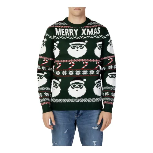 Only & Sons , Mens Santa Crew Knit Sweater ,Green male, Sizes: