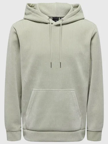 Only & Sons Silver Lining Eden Reg Courduroy Hoodie