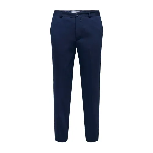Only & Sons , Slim Fit Casual Trousers ,Blue male, Sizes: