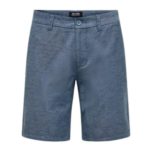Only & Sons , Stylish Bermuda Shorts for Men ,Blue male, Sizes: