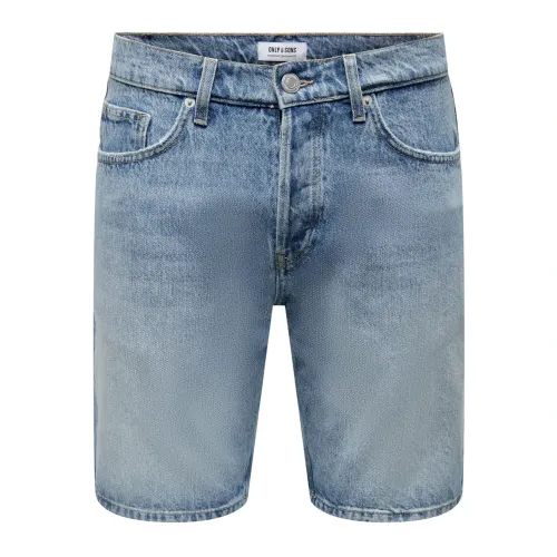 Only & Sons , Stylish Bermuda Shorts for Men ,Blue male, Sizes: