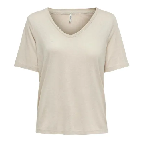 Only , V-Neck T-Shirt Spring/Summer Collection ,Gray female, Sizes: