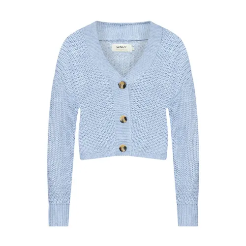 Only , Versatile Knitted Cardigan Jacket ,Blue female, Sizes: