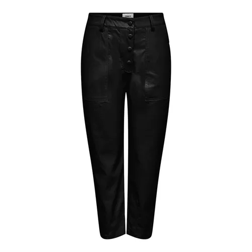 Only Womens Camila Faux Leather Trousers Black