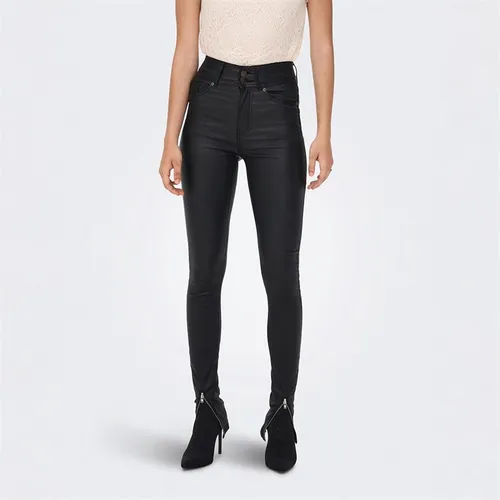 Only Womens Onlpalmer Coated Trousers Black