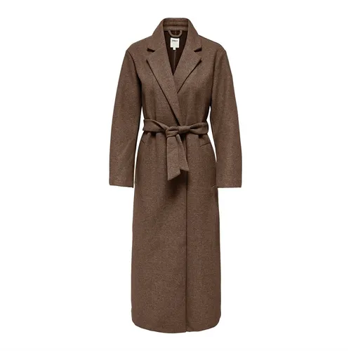 Only Womens Trillion Belted Long Coat Carafe