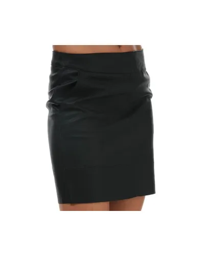 Only Womenss Base Faux Leather Skirt in Black Faux Leather (archived)