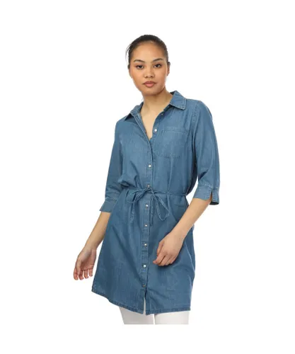 Only Womenss Bea Shirt Dress in Denim - Blue Cotton