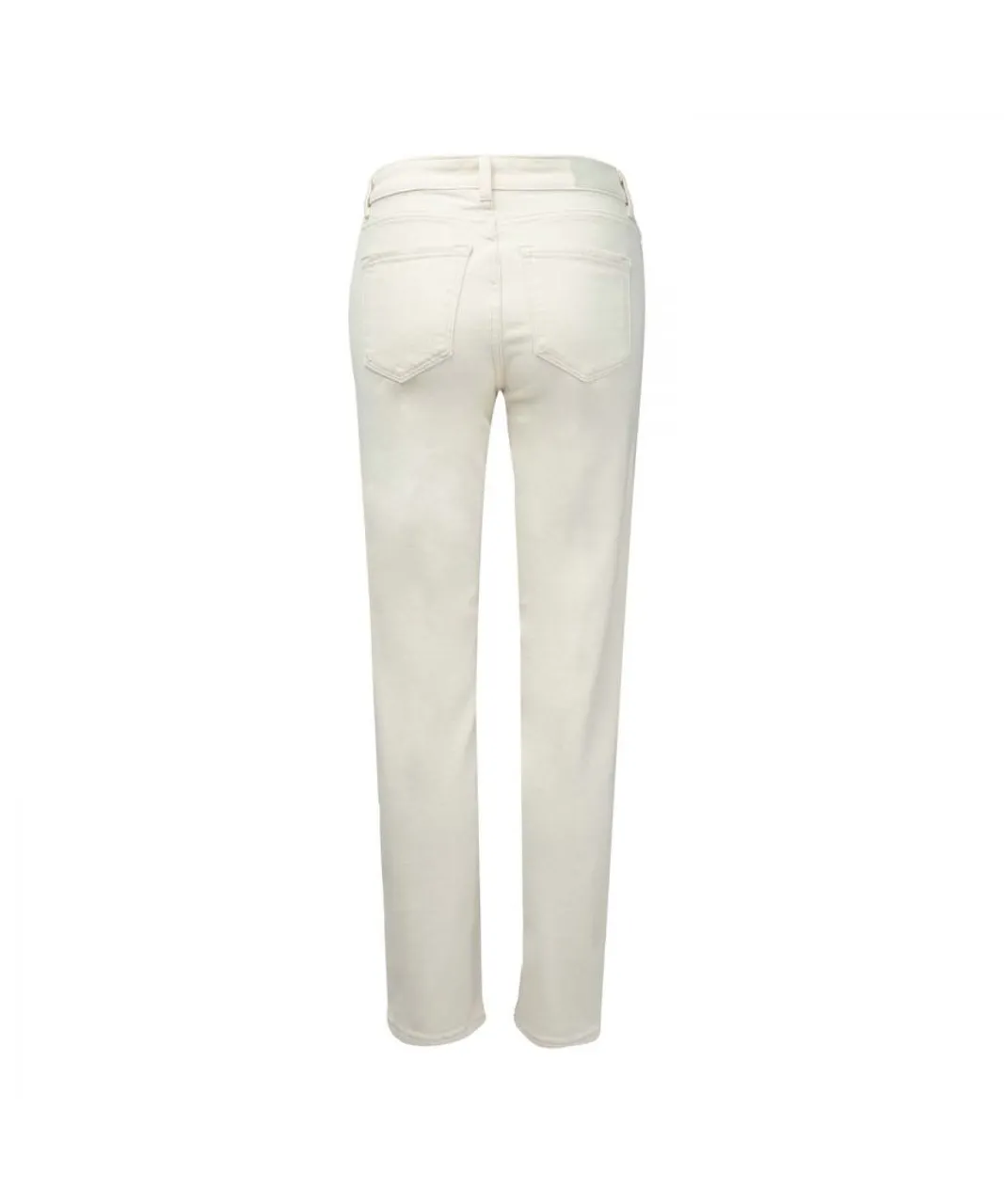 Only Womenss Emily Straight Fit High Waist Jeans in Ecru - Cream Cotton