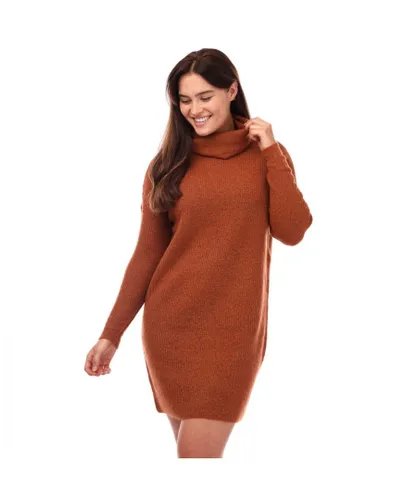 Only Womenss Jana Cowl Neck Jumper Dress in Brown