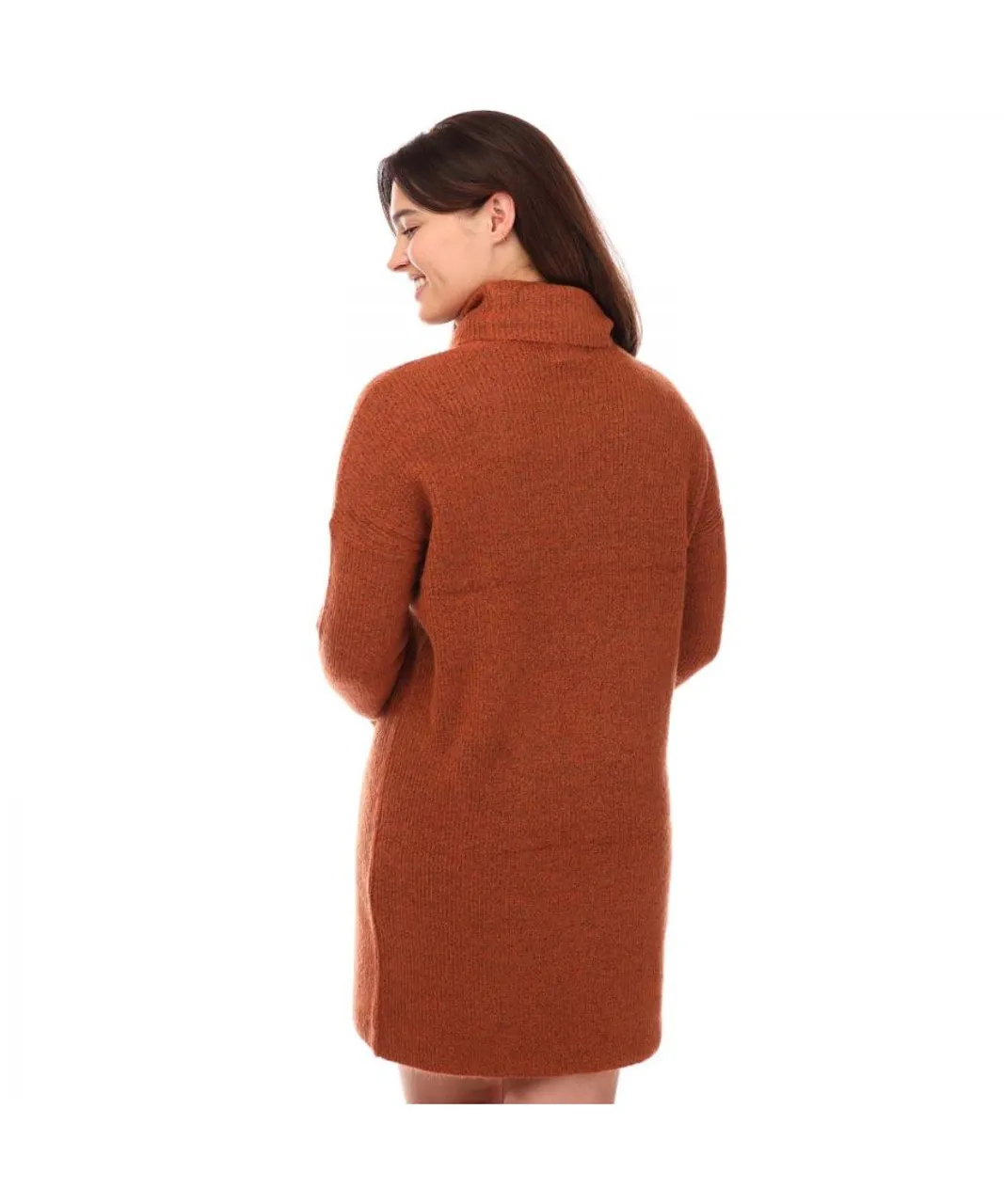 Only Womenss Jana Cowl Neck Jumper Dress in Brown