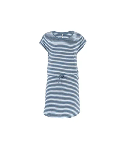 Only Womenss May Life Stripe Dress in Blue Cotton