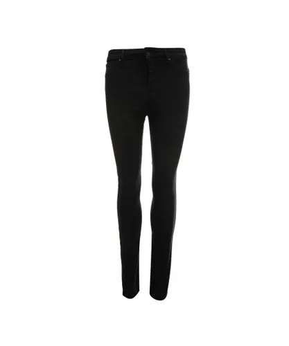 Only Womenss Mila-Iris High Waist Skinny Jeans in Black Cotton