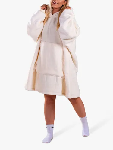 Ony Unisex Sherpa Lined Fleece Hoodie Blanket - Cream/White - Female