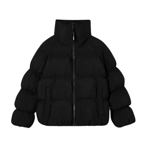 OOF Wear , Black Nylon Jacket with High Collar ,Black female, Sizes: