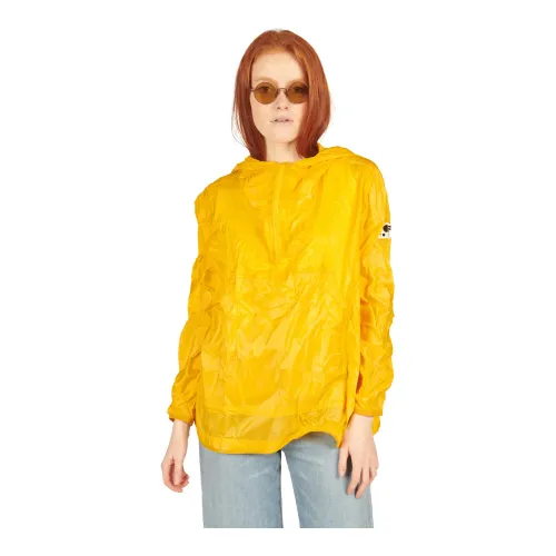 OOF Wear , Yellow Folding Hooded Jacket ,Yellow female, Sizes:
