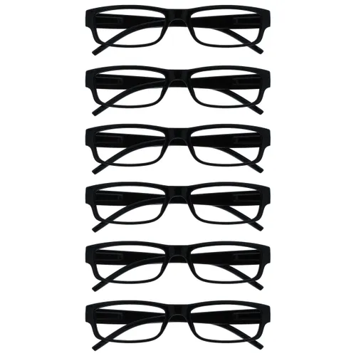 Opulize Ace Reading Glasses 6 Pack Classic Everyday Narrow
