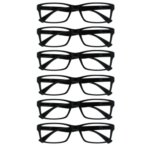 Opulize Pep Reading Glasses 6 Pack Classic Everyday
