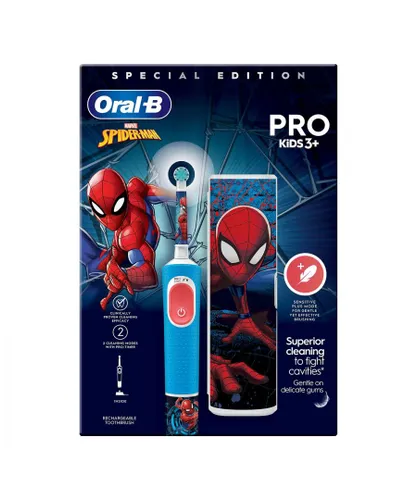 Oral B Childrens Unisex Oral-B Vitality Pro Disney Spider-Man Electric Toothbrush Gift Set for Kids, 3+Y - Blue/Red - One Size