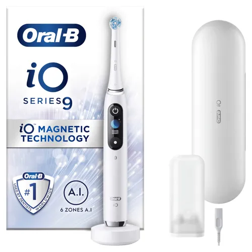 Oral B iO9 White Alabaster Electric Toothbrush with Charging Travel Case - Toothbrush