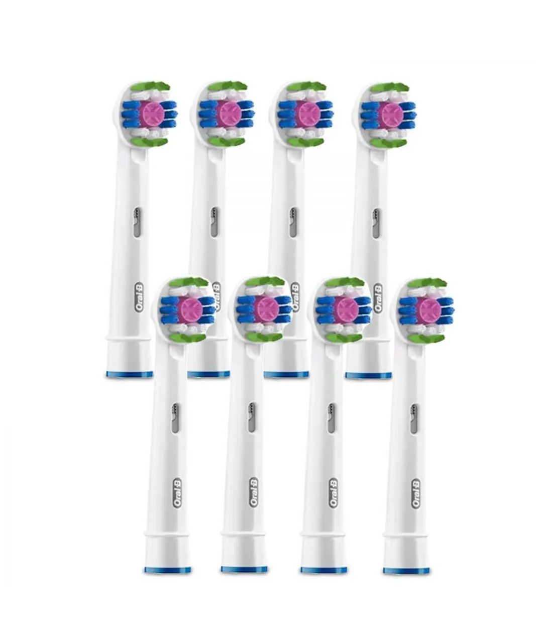 Oral B Unisex Oral-B 3D White Power Toothbrush Refill Heads, Pack of 8 - Green - One Size