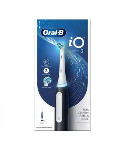 Oral B Unisex Oral-B iO3 Electric Rechargeable Toothbrush with 3 Cleaning Modes, Matt Black Lace - One Size
