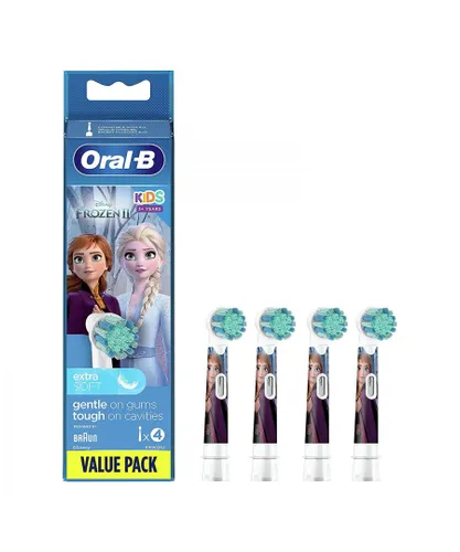 Oral B Unisex Oral-B Kids Replacement Toothbrush Heads Extra Soft - Disney Frozen, Pack of 4 - NA - One Size