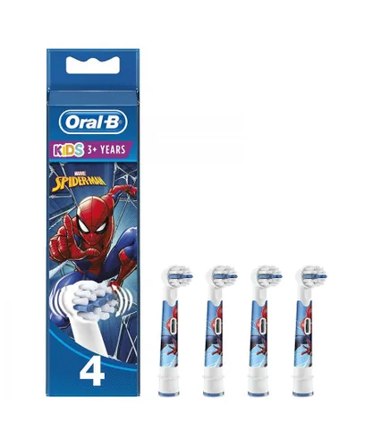 Oral B Unisex Oral-B Kids Replacement Toothbrush Heads Extra Soft - Spiderman, Pack of 4 - NA - One Size